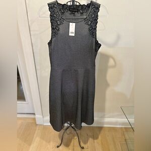 Banana Republic Charcoal Lace Accent Mini Dress